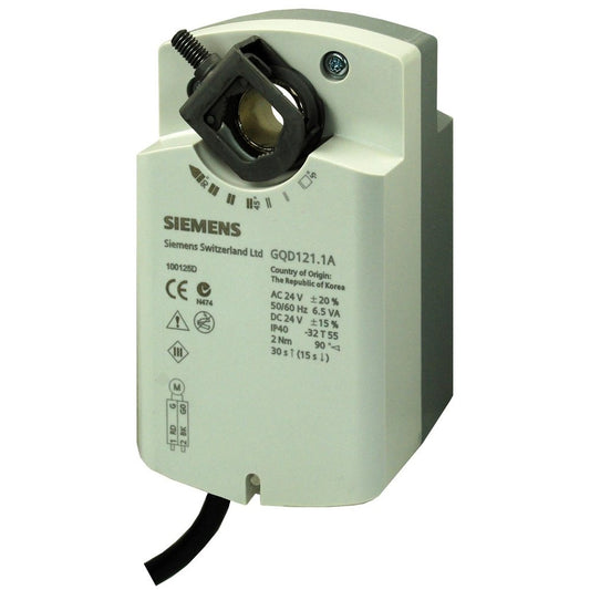 GQD321.1A Damper actuator, rotary, 2 Nm, IP40, AC 230 V, 2-position, 30/15 s, spring return