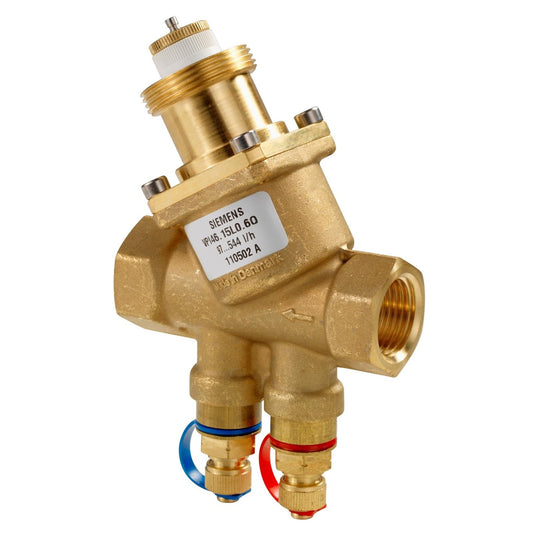 VPI46.20F1.4Q Pressure independent control valve (PICV), PN25, stroke 5 mm, 1...120 °C, internal thread, Rp ¾", DN20, 220…1330 l/h, pressure test points