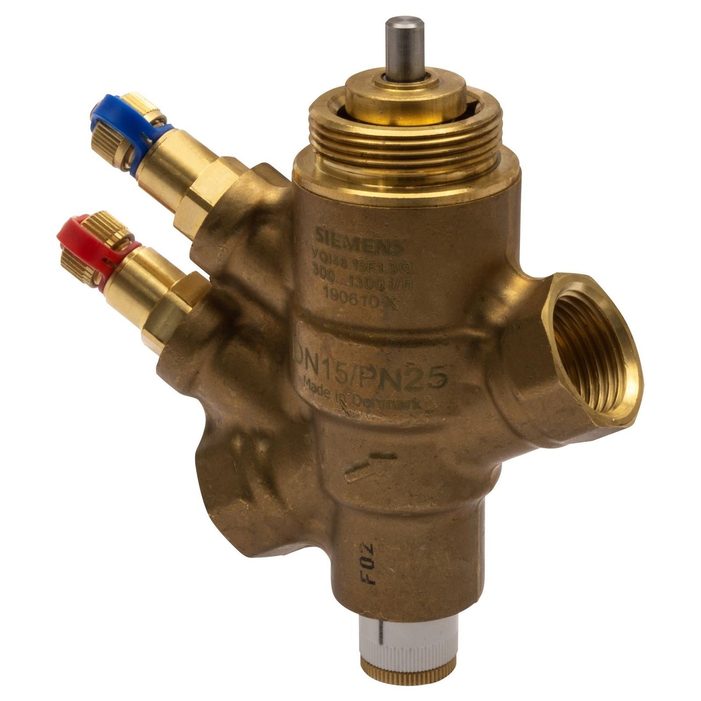 PICV, internally threaded, PN 25, DN 20, 320....1500 l/h, pressure test points