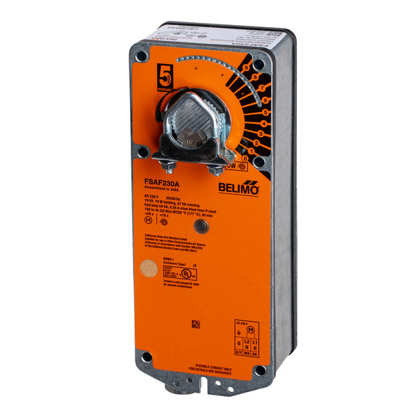 Fire damper actuator, 20 Nm, Spring return, AC 230 V, Open/close