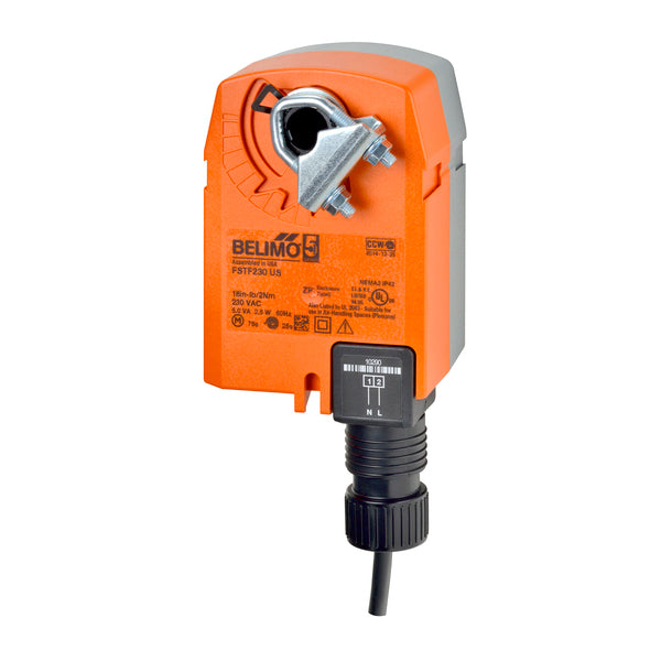 Fire damper actuator, 2 Nm, Spring return, AC 230 V, Open/close