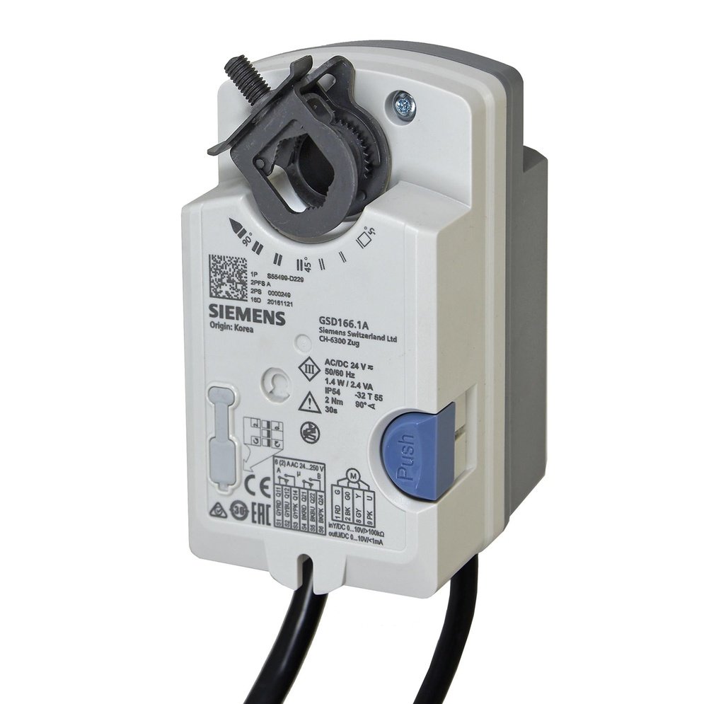 GSD161.1A Rotary air damper actuators, AC/DC 24 V, 2 Nm, 30 s